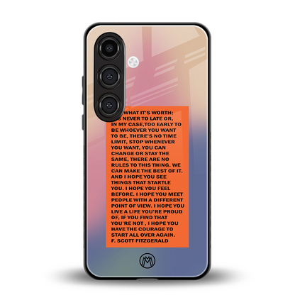 for what it's worth back phone cover | glass case for samsung galaxy s23 plus