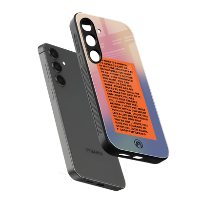 for what it's worth back phone cover | glass case for samsung galaxy s24 fe