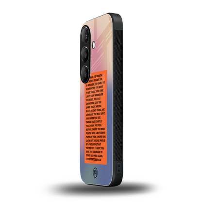 for what it's worth back phone cover | glass case for samsung galaxy s24 plus