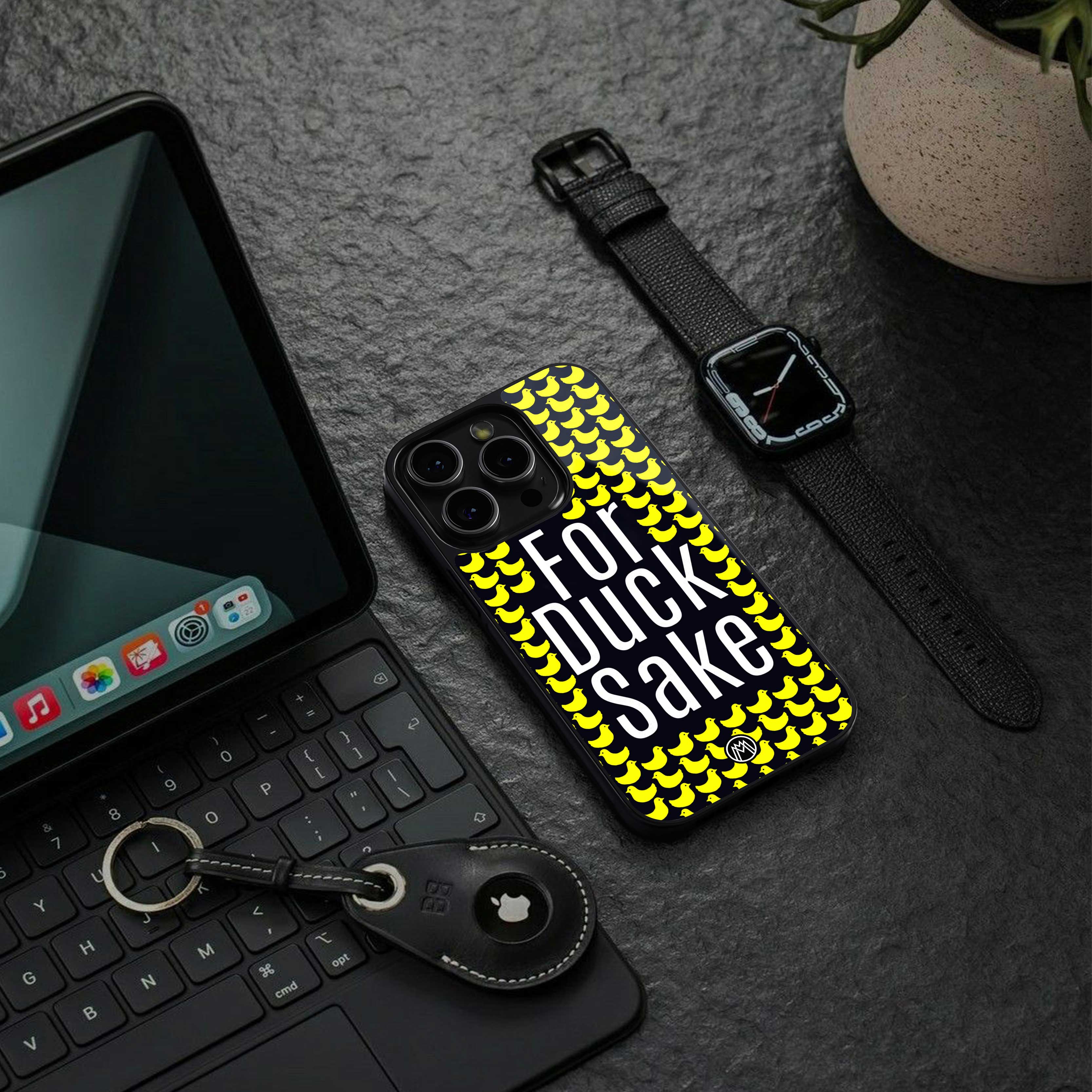 for duck sake back phone cover | glass case for iphone 14 pro max