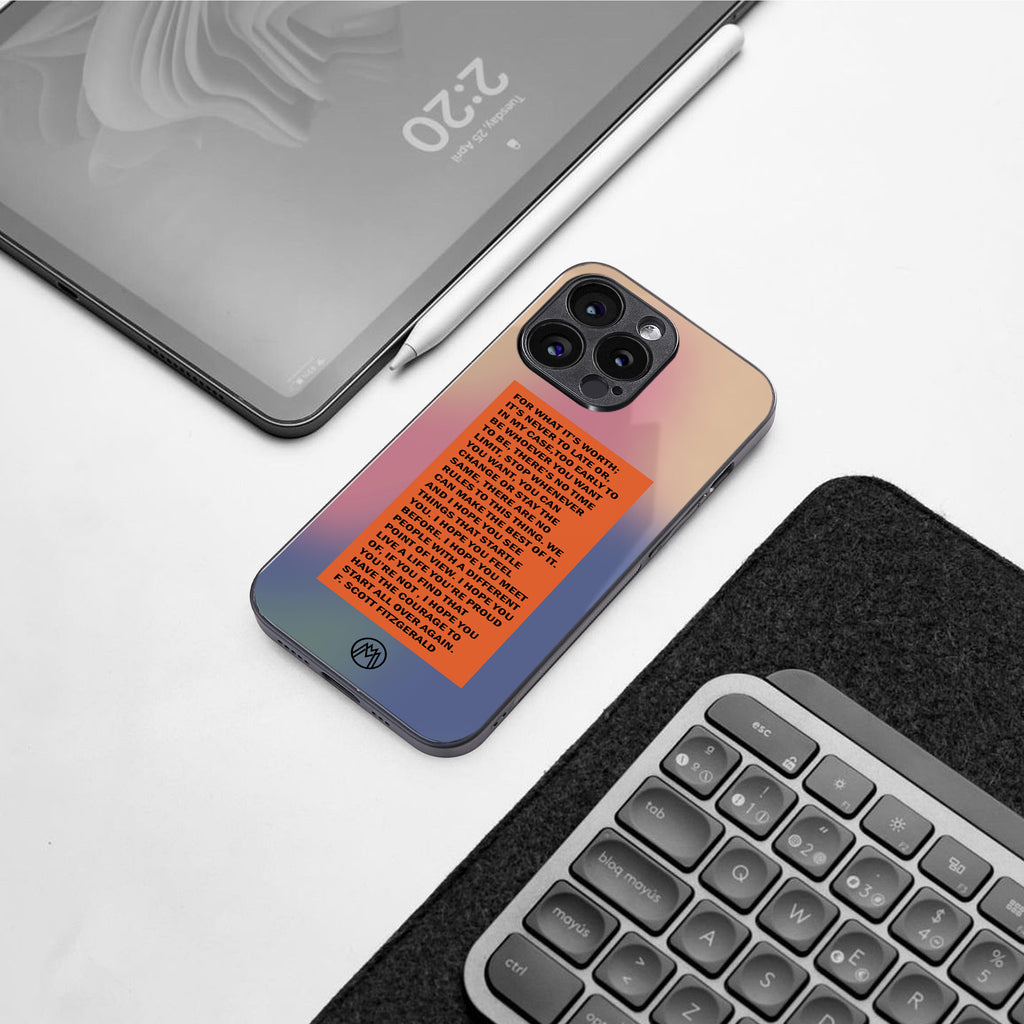 for what it's worth back phone cover | glass case for iphone 16