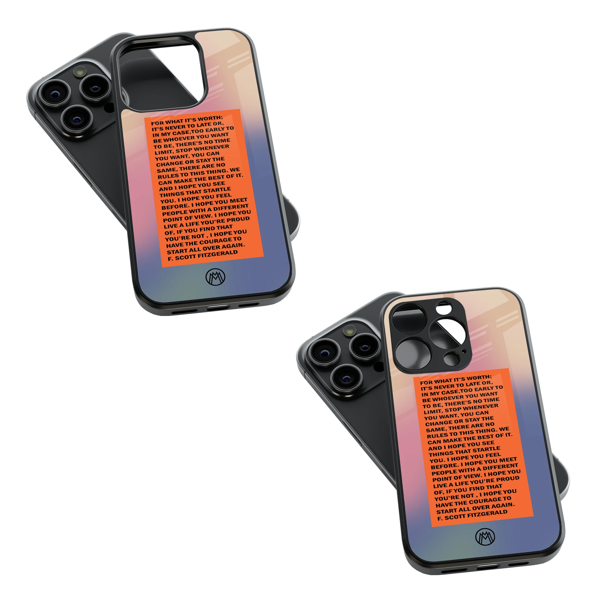 Trendy Glass Back Mobile Case for iPhone, Samsung, Redmi, OnePlus, Google Pixel, Motorola