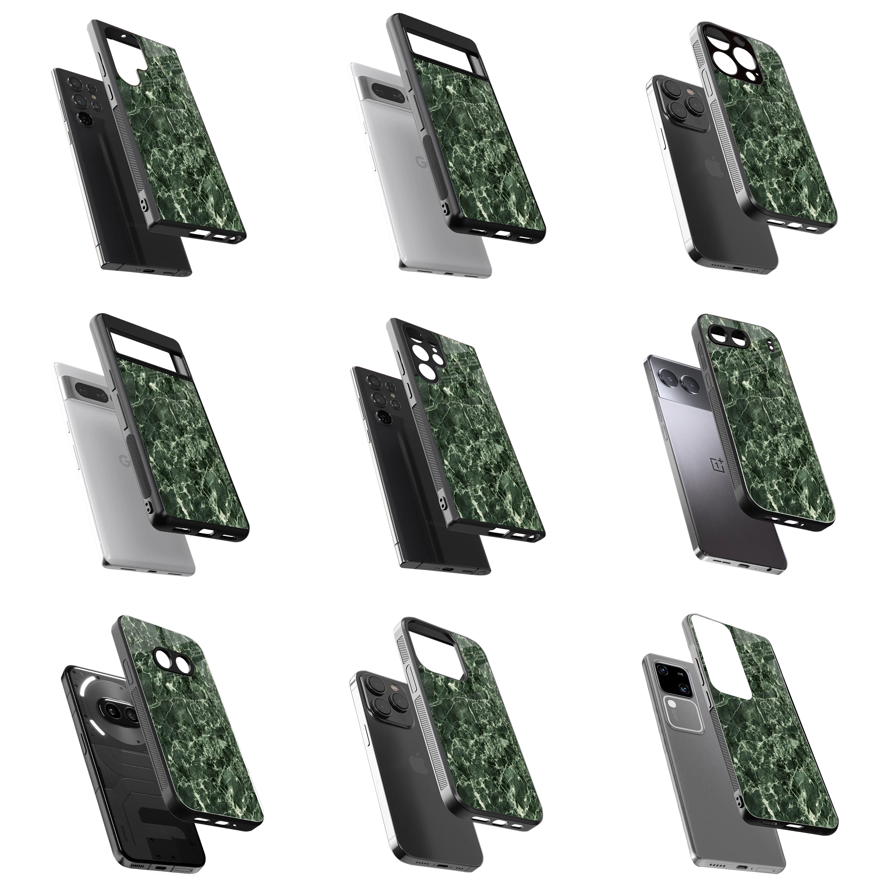 Durable Glass Back Mobile Case for iPhone, Samsung, OnePlus, Google Pixel, Redmi, Vivo, Oppo