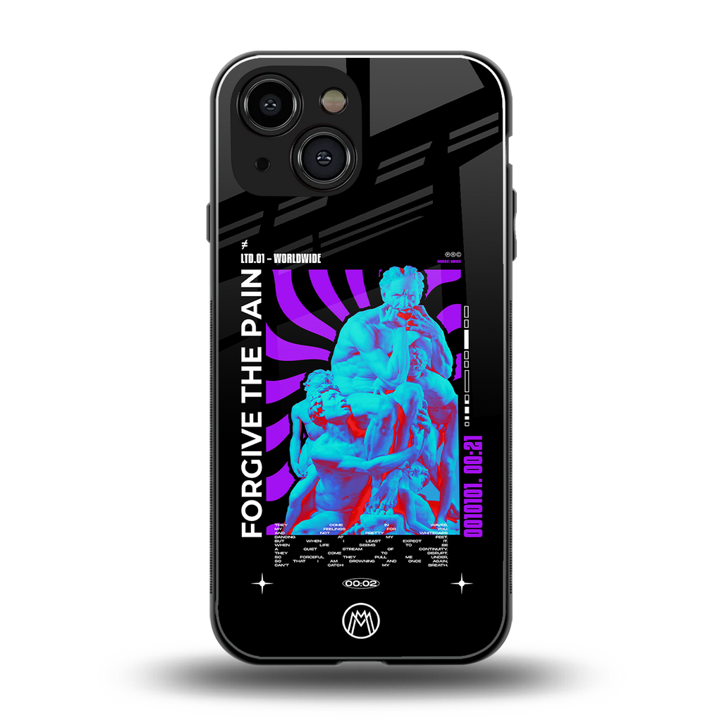 forgive the pain back phone cover | glass case for iphone 13 mini