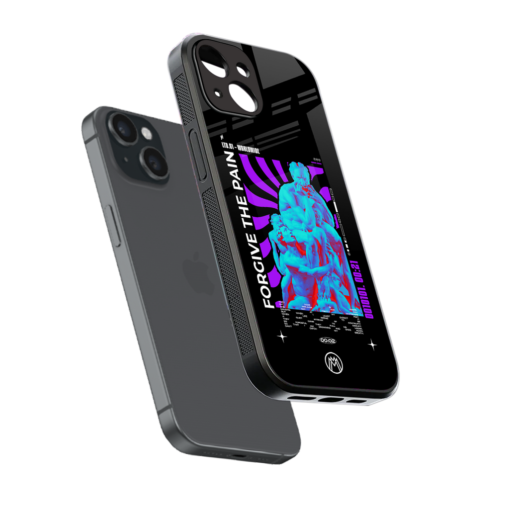 forgive the pain back phone cover | glass case for iphone 13 mini