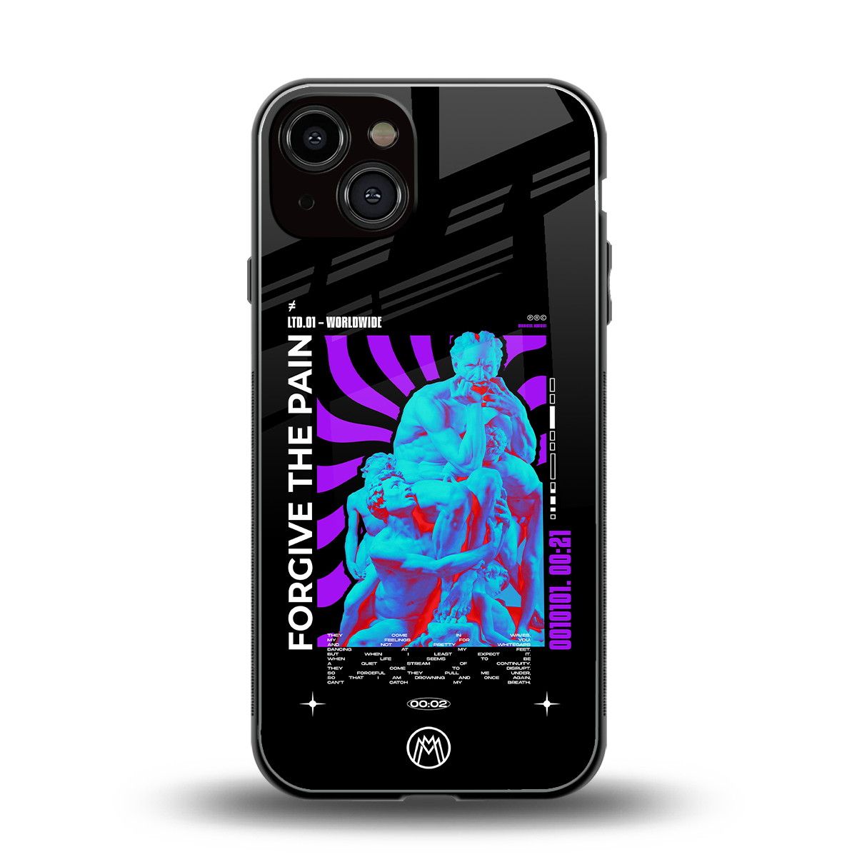 forgive the pain back phone cover | glass case for iphone 13