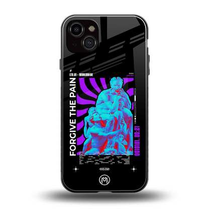forgive the pain back phone cover | glass case for iphone 14 plus