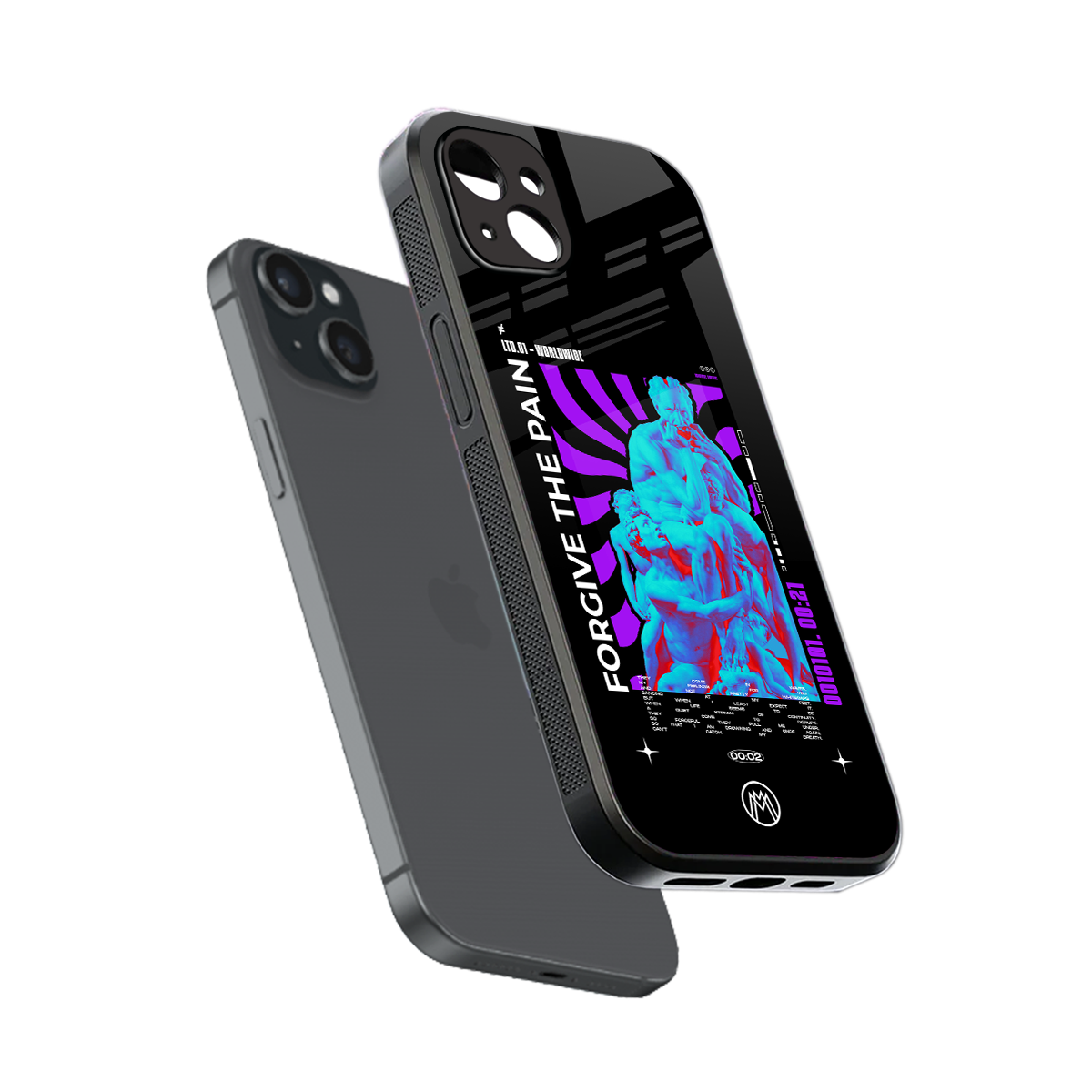 forgive the pain back phone cover | glass case for iphone 15 plus
