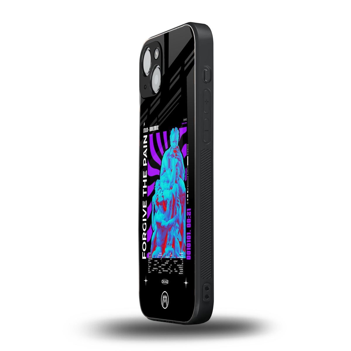 forgive the pain back phone cover | glass case for iphone 15 plus