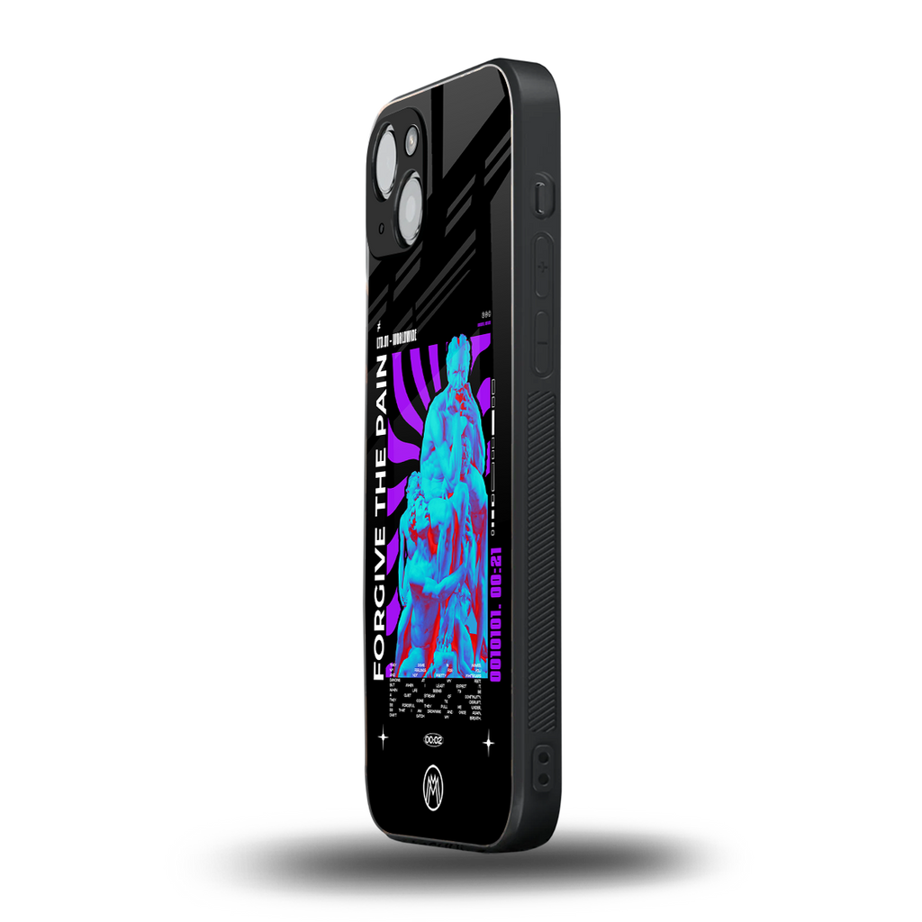 forgive the pain back phone cover | glass case for iphone 14 plus