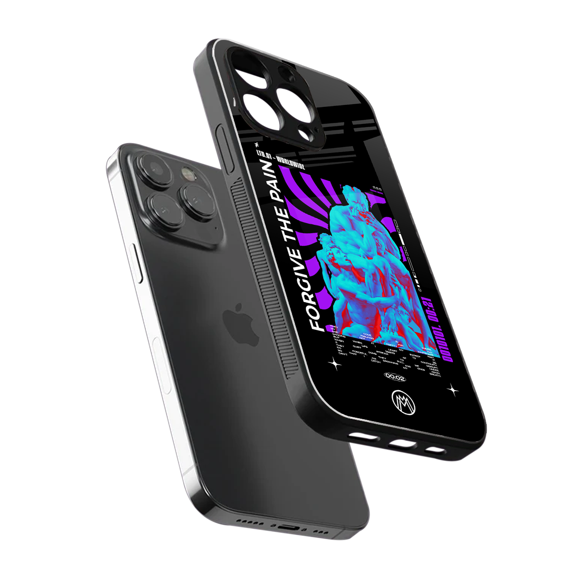 forgive the pain back phone cover | glass case for iphone 15 pro max