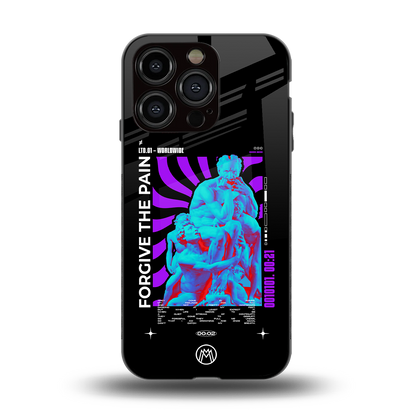 forgive the pain back phone cover | glass case for iphone 15 pro