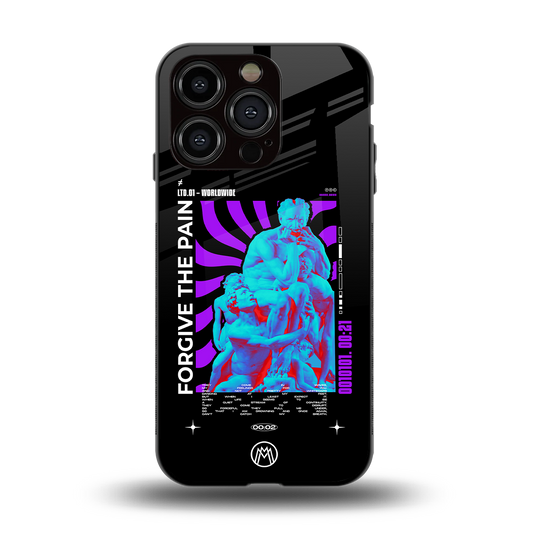forgive the pain back phone cover | glass case for iphone 15 pro