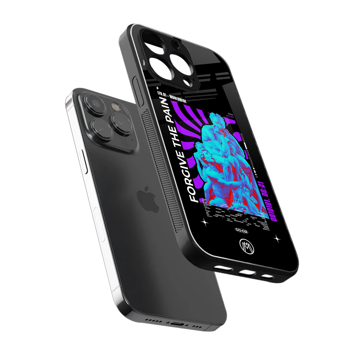 forgive the pain back phone cover | glass case for iphone 15 pro