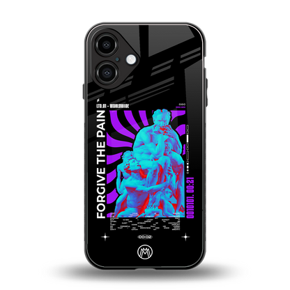 forgive the pain back phone cover | glass case for iphone 16 plus