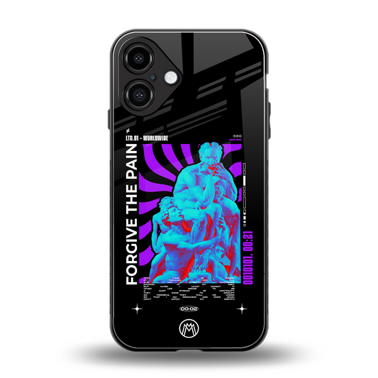 forgive the pain back phone cover | glass case for iphone 16 plus