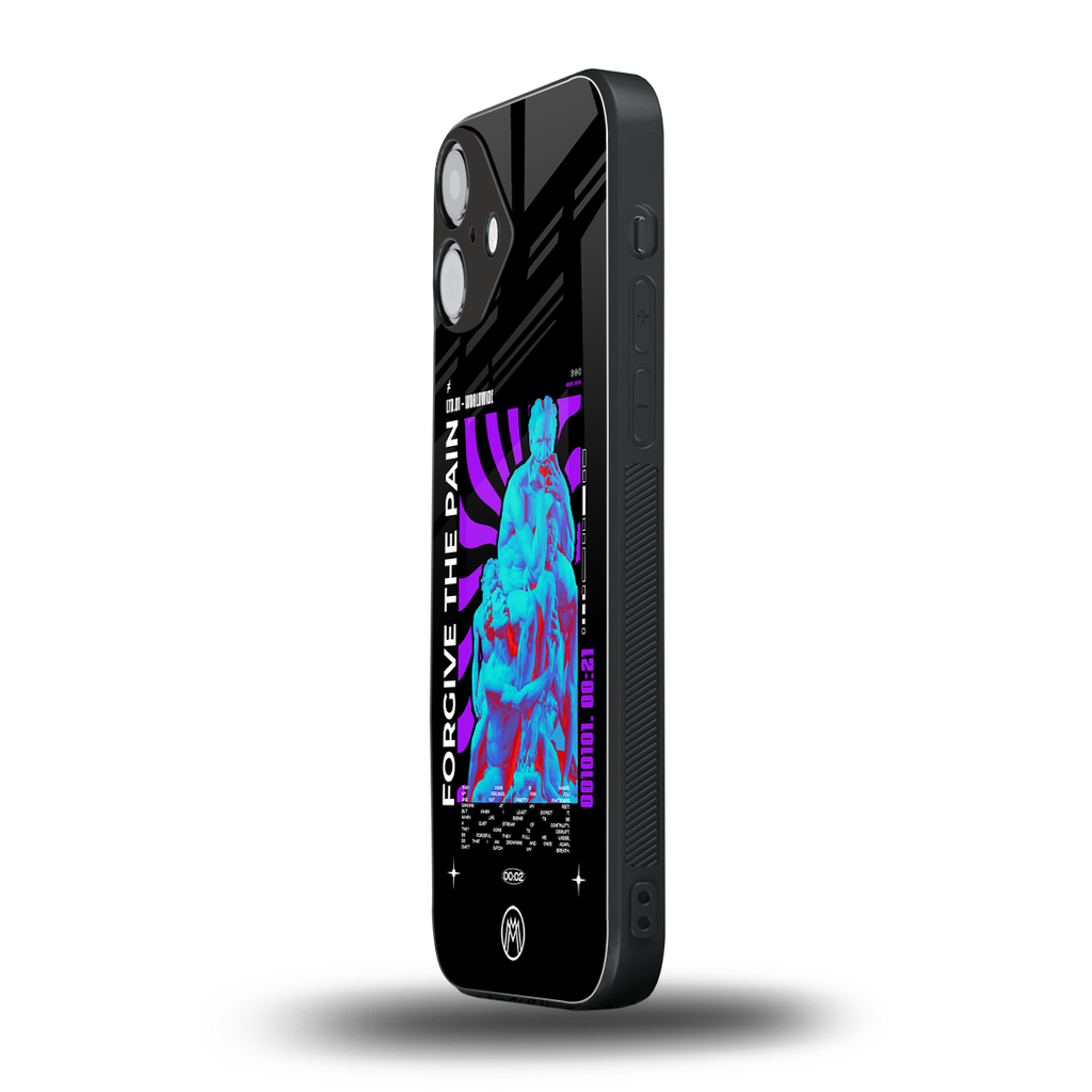 forgive the pain back phone cover | glass case for iphone 16 plus