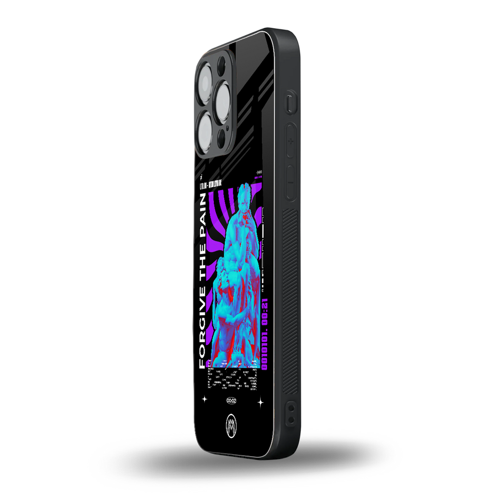 forgive the pain back phone cover | glass case for iphone 16 pro max