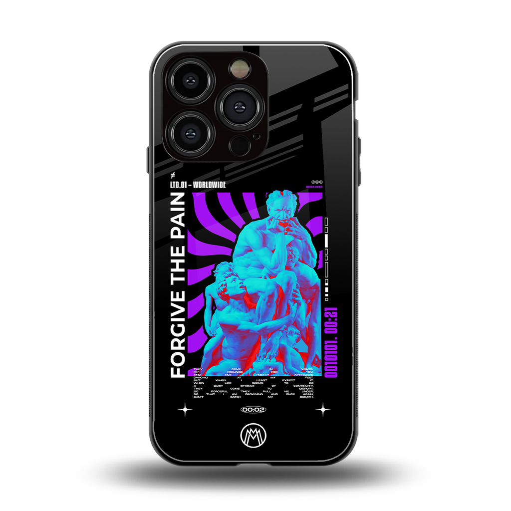 forgive the pain back phone cover | glass case for iphone 16 pro