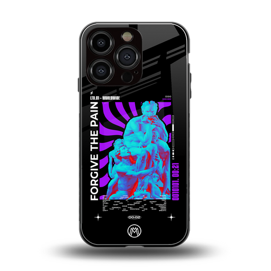 forgive the pain back phone cover | glass case for iphone 16 pro