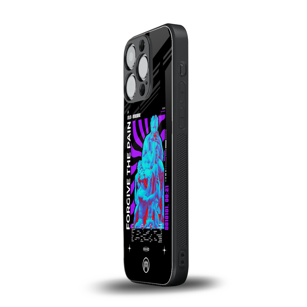 forgive the pain back phone cover | glass case for iphone 16 pro