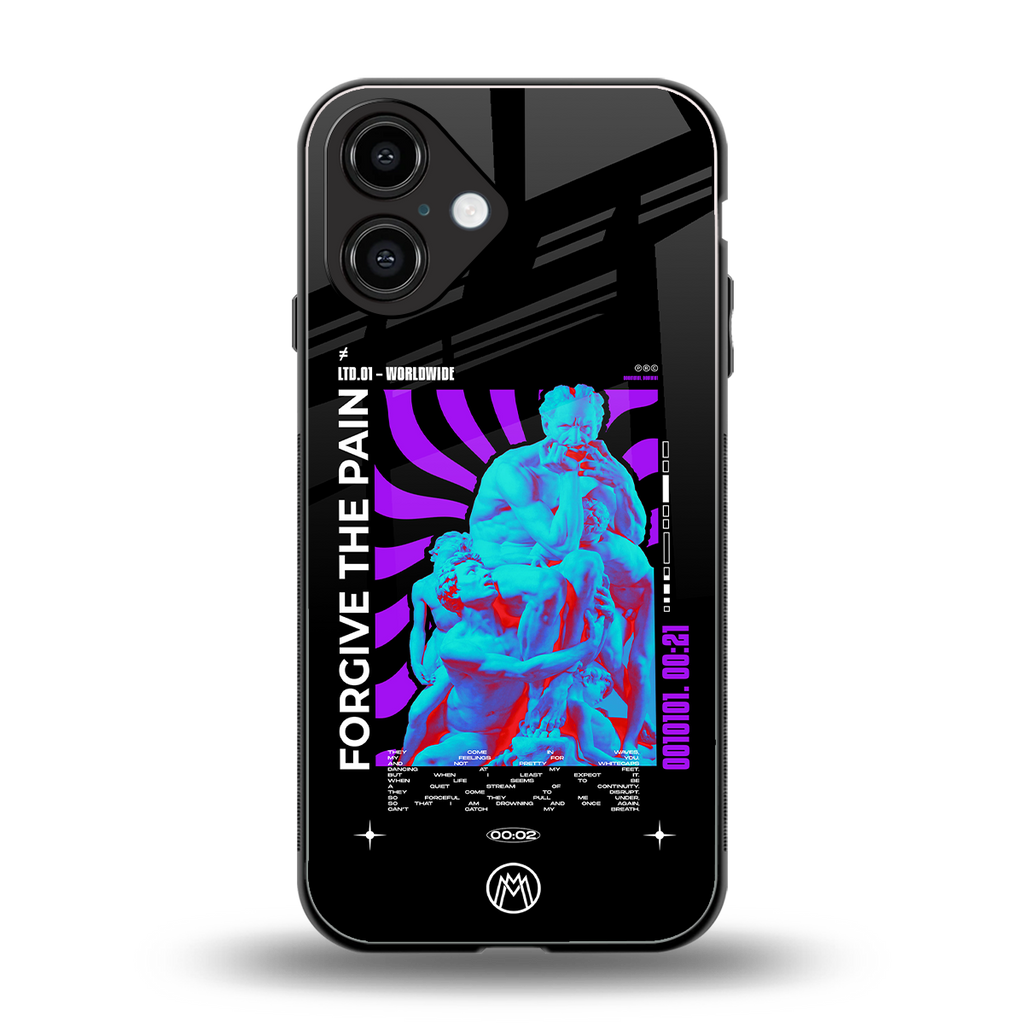 forgive the pain back phone cover | glass case for iphone 16