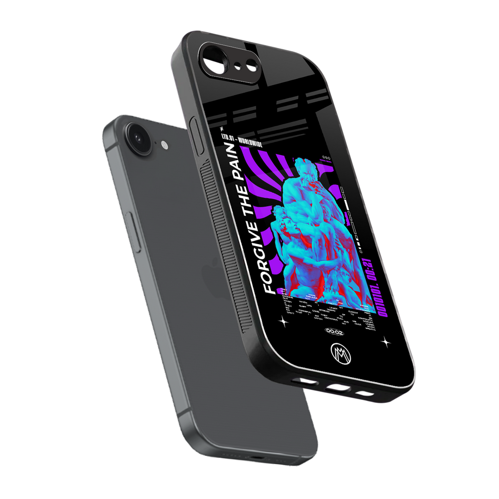 forgive the pain back phone cover | glass case for iphone 16e