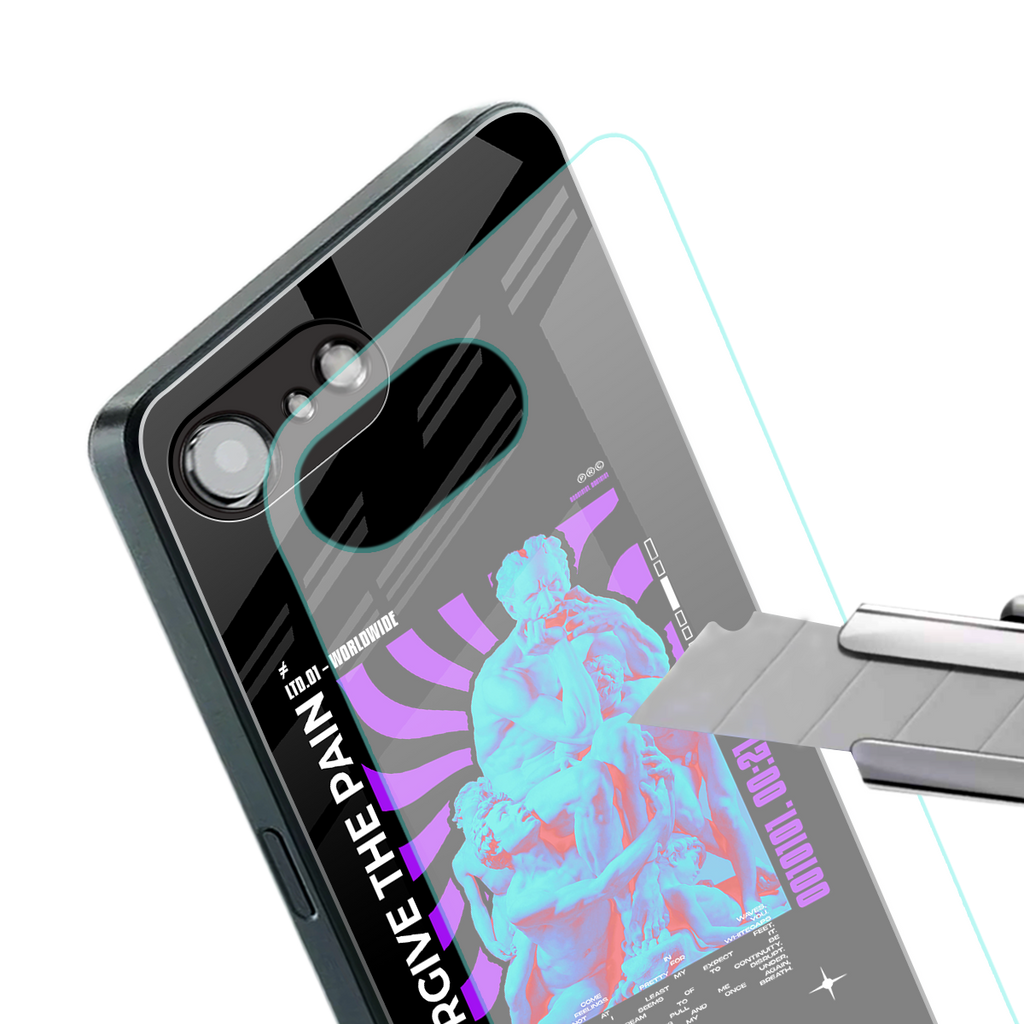 forgive the pain back phone cover | glass case for iphone 16e