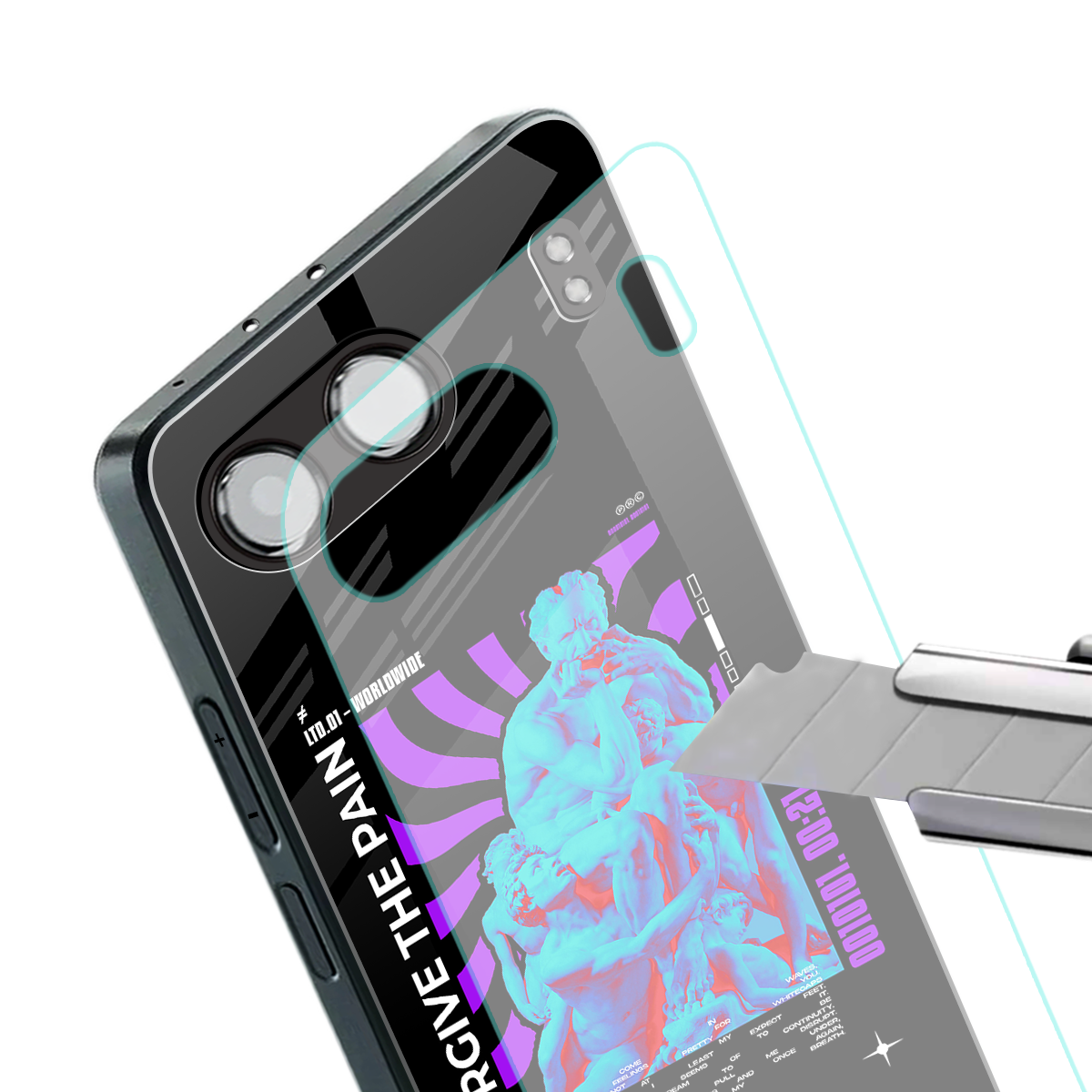 forgive the pain back phone cover | glass case for oneplus nord 4