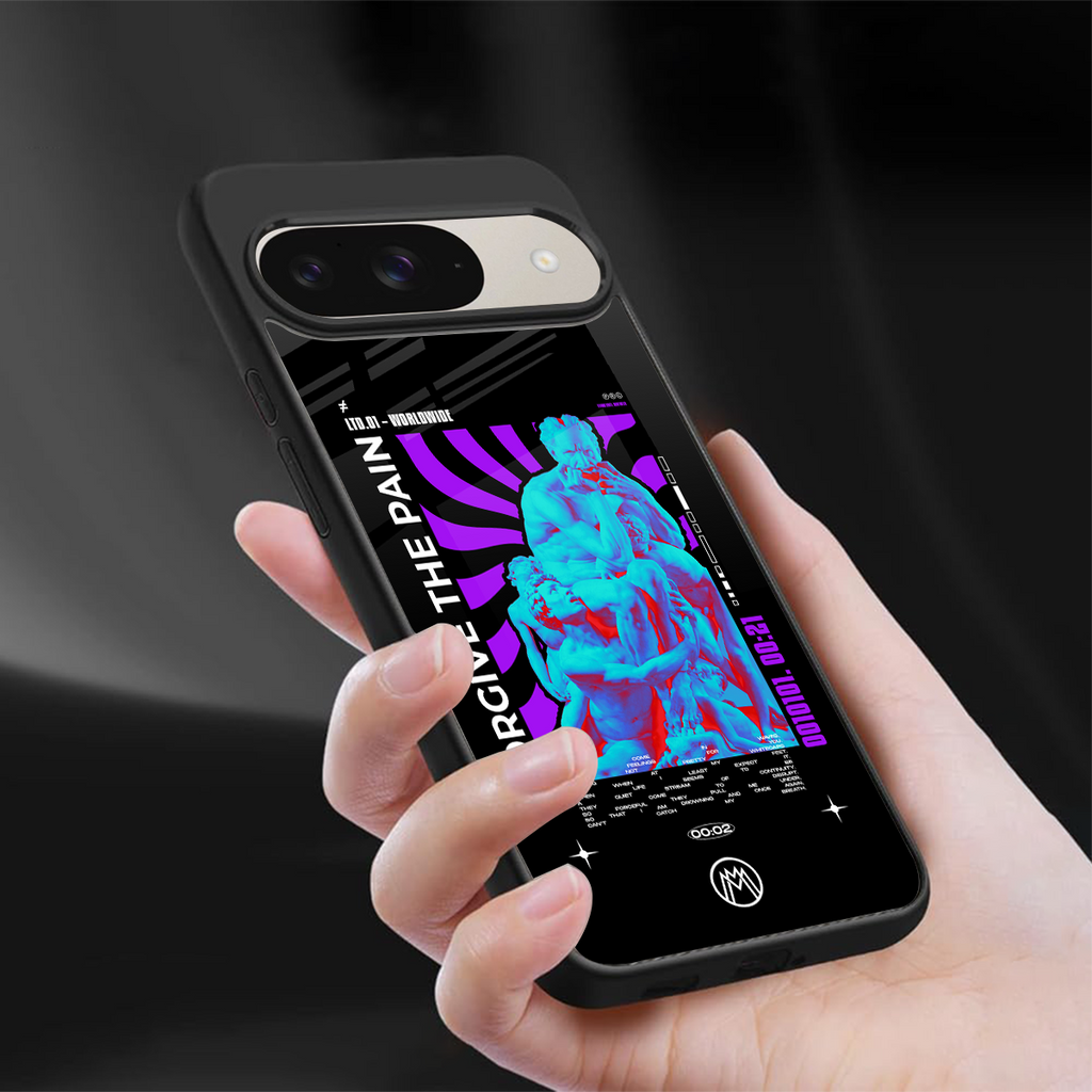 forgive the pain back phone cover | glass case for google pixel 9