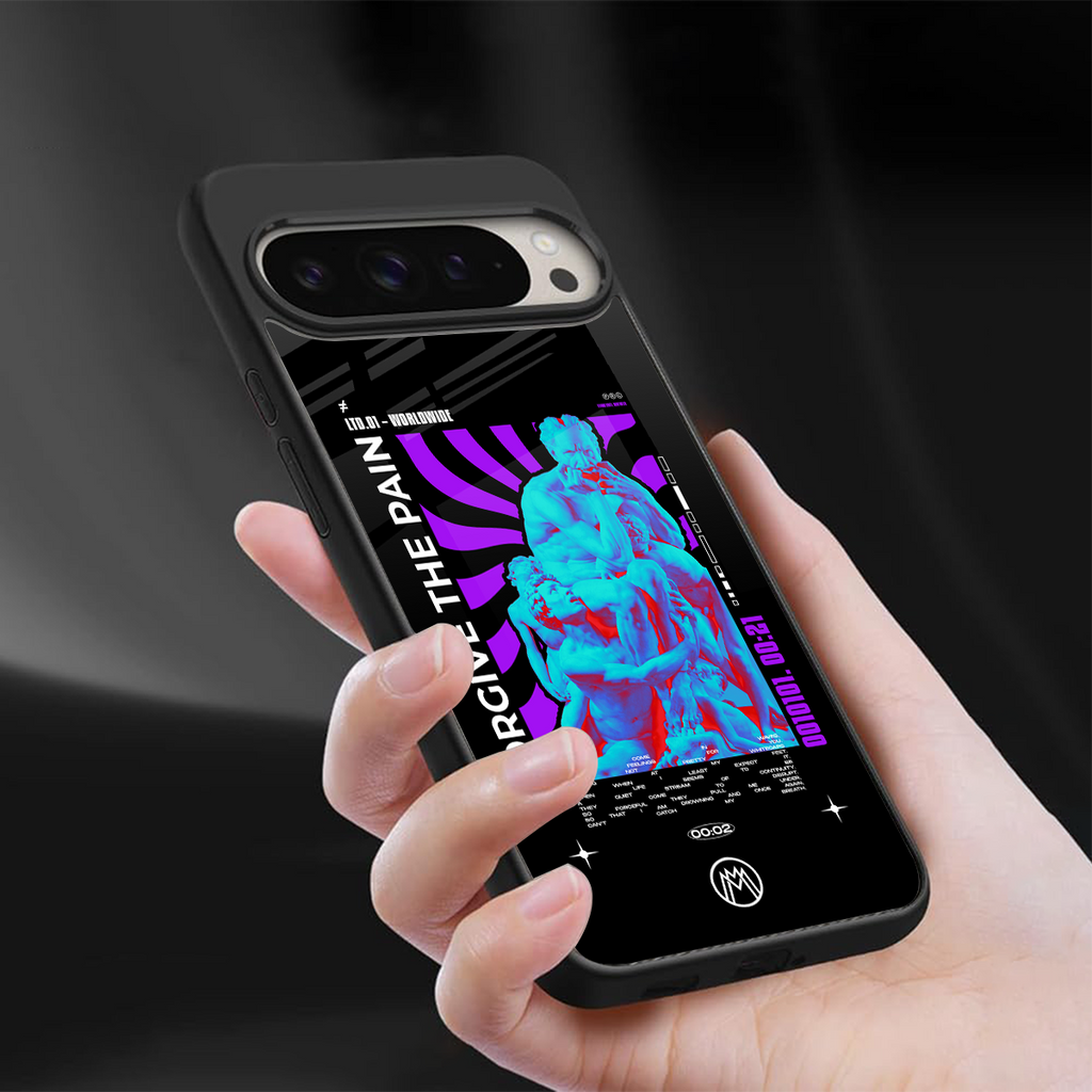 forgive the pain back phone cover | glass case for google pixel 9 pro