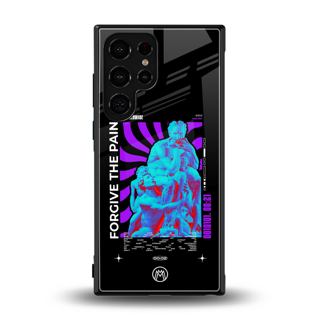 forgive the pain back phone cover | glass case for samsung galaxy s23 ultra