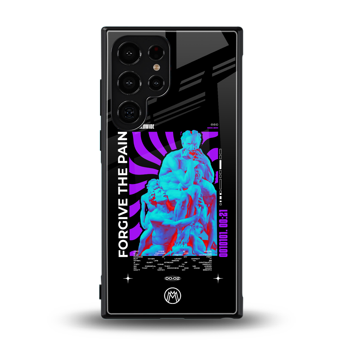 forgive the pain back phone cover | glass case for samsung galaxy s23 ultra