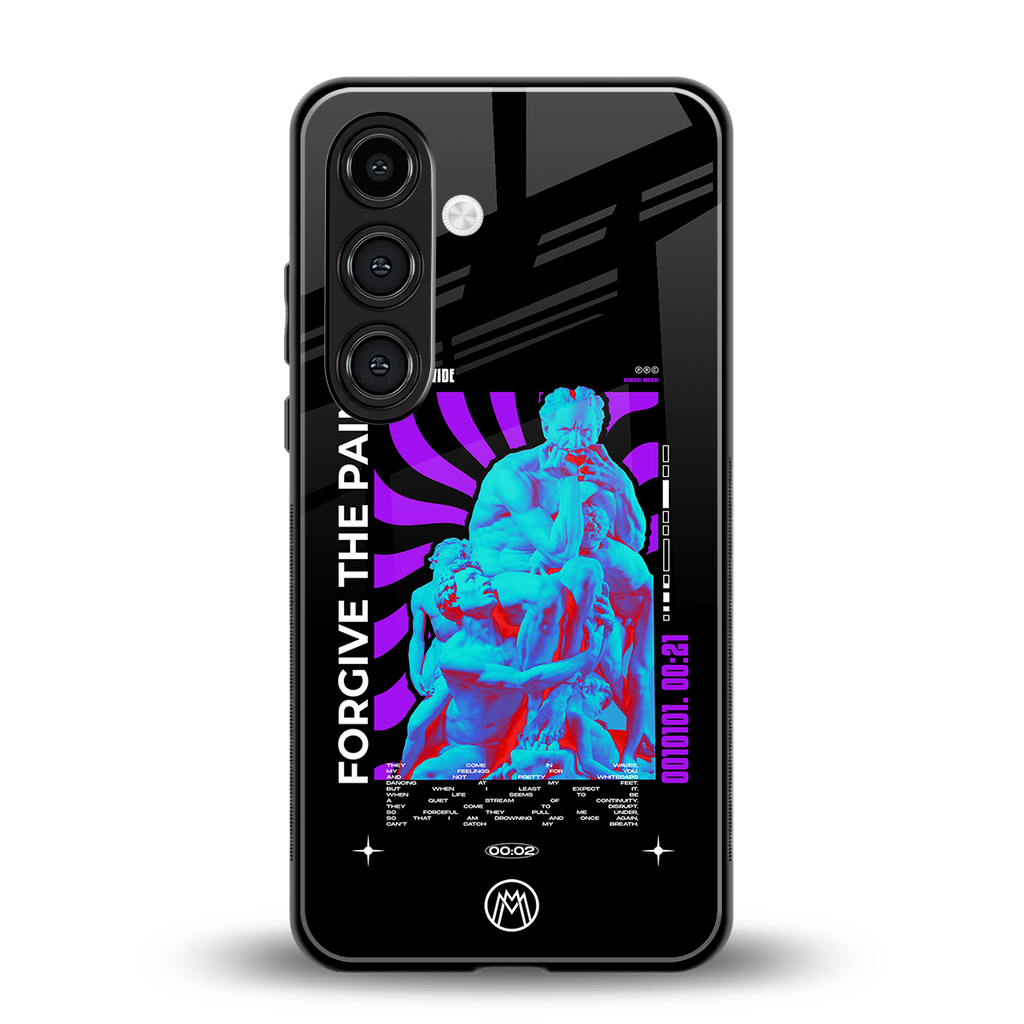 forgive the pain back phone cover | glass case for samsung galaxy s24 plus