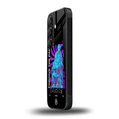 forgive the pain back phone cover | glass case for samsung galaxy s24 plus