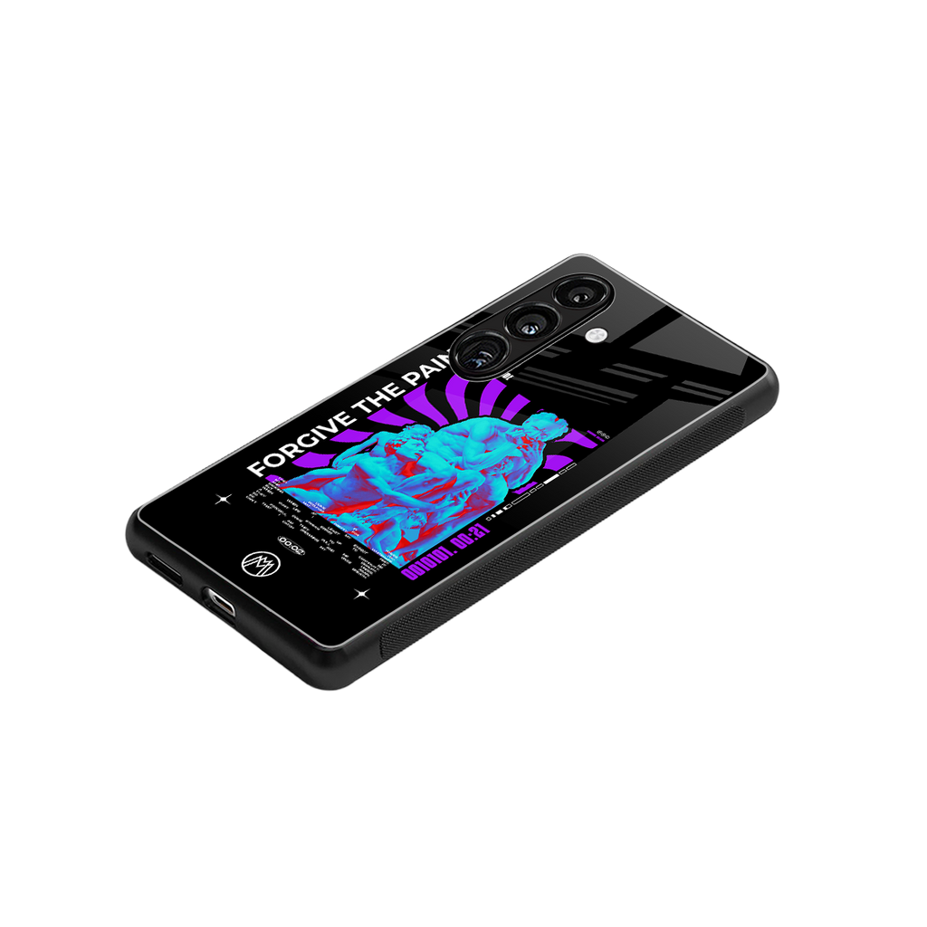 forgive the pain back phone cover | glass case for samsung galaxy s24 plus