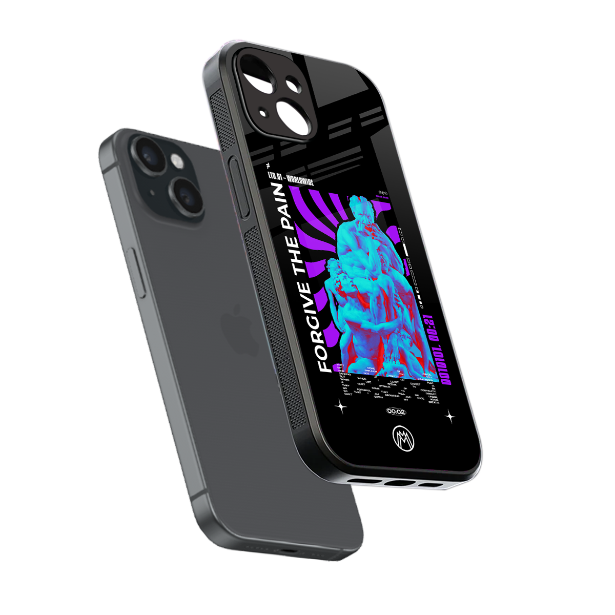 forgive the pain back phone cover | glass case for iphone 15