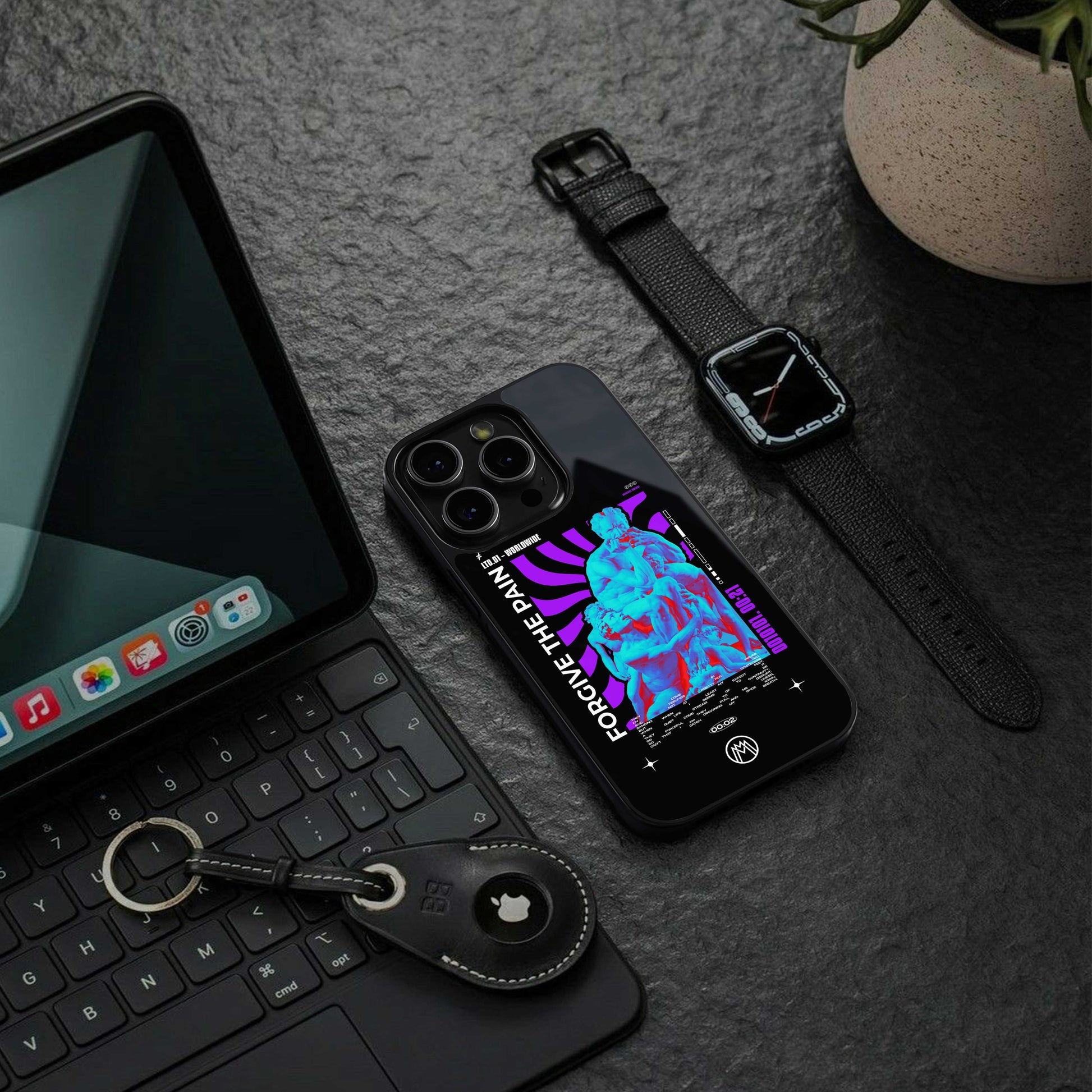 forgive the pain back phone cover | glass case for iphone 14 pro max