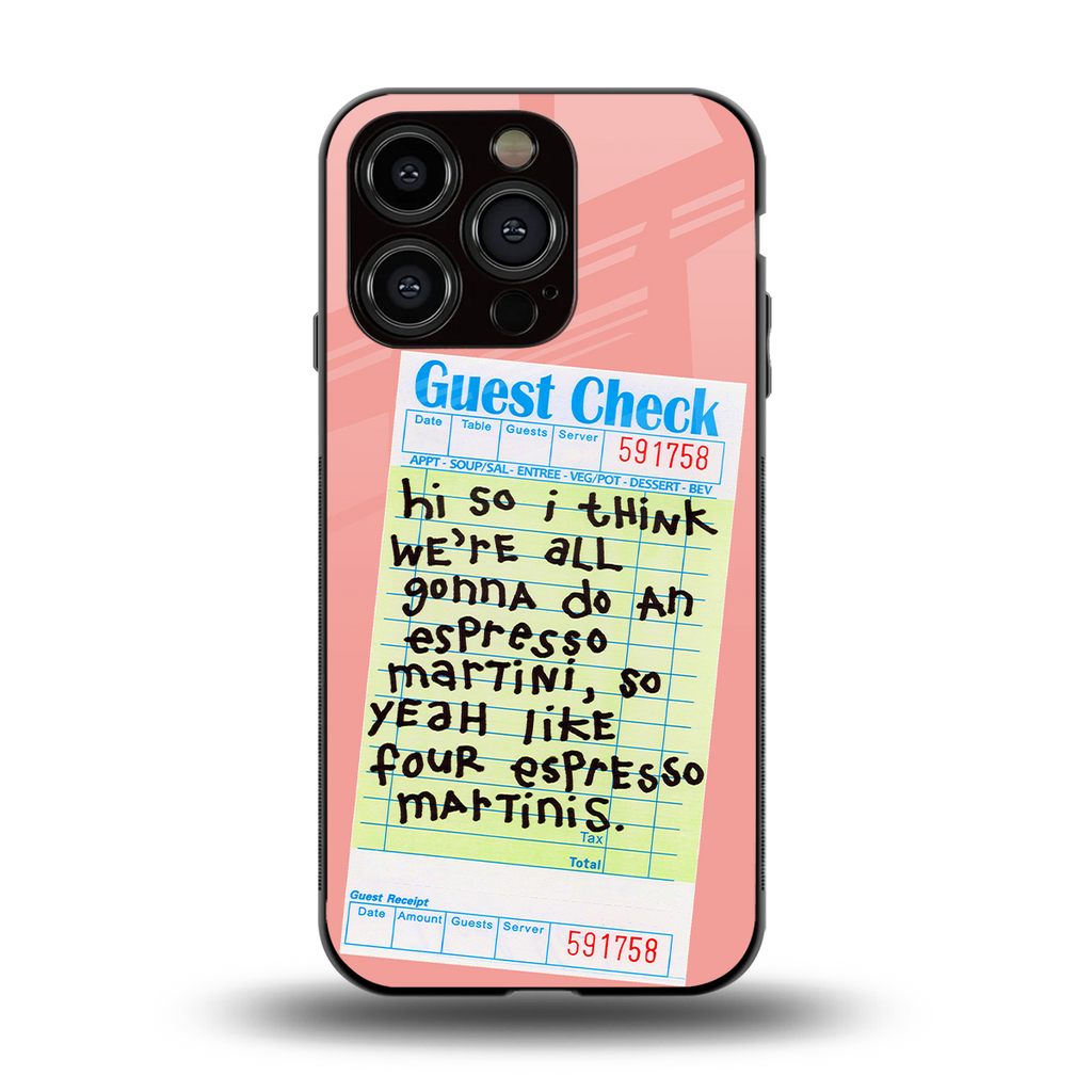 four espresso martinis back phone cover | glass case for iphone 15 pro
