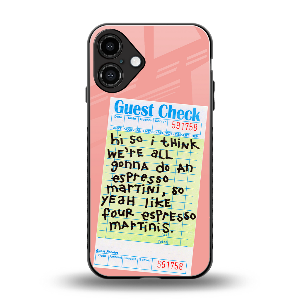 four espresso martinis back phone cover | glass case for iphone 16 plus