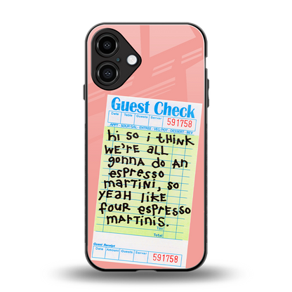 four espresso martinis back phone cover | glass case for iphone 16 plus