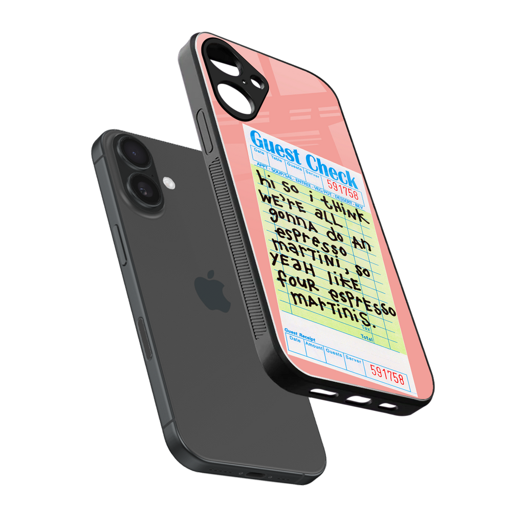 four espresso martinis back phone cover | glass case for iphone 16 plus