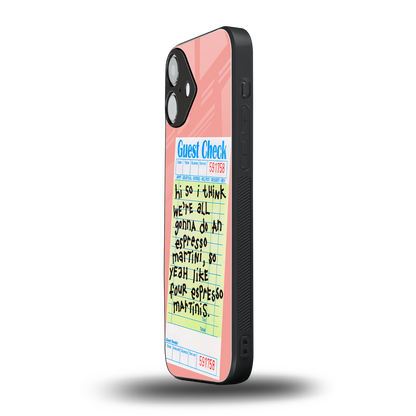 four espresso martinis back phone cover | glass case for iphone 16 plus
