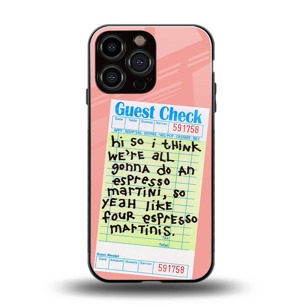 four espresso martinis back phone cover | glass case for iphone 16 pro max