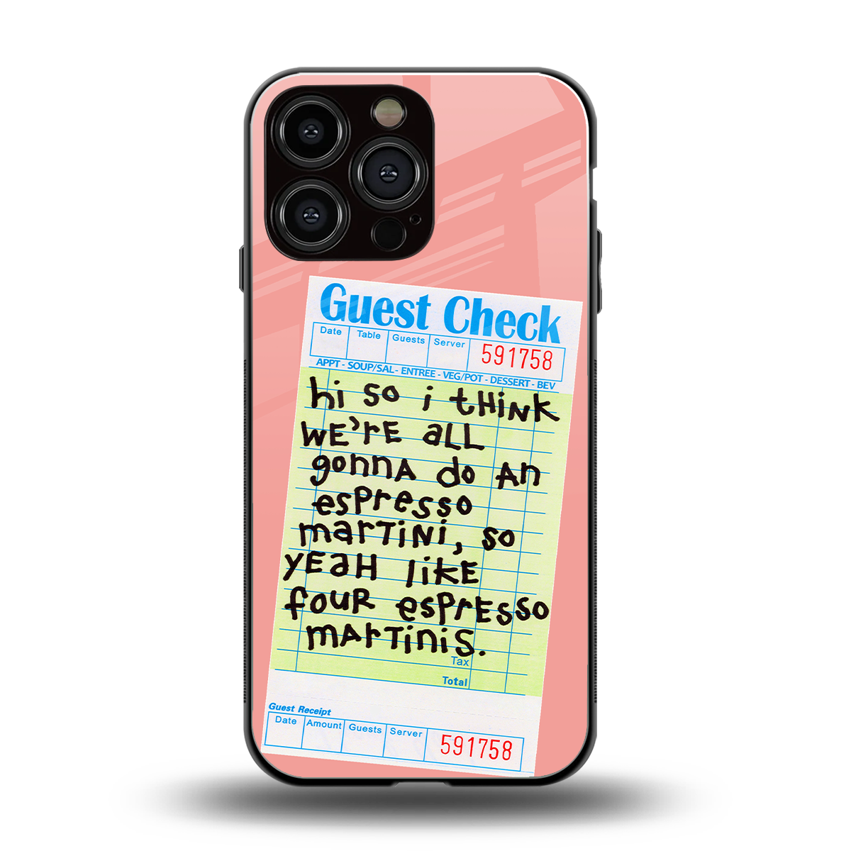 four espresso martinis back phone cover | glass case for iphone 16 pro max