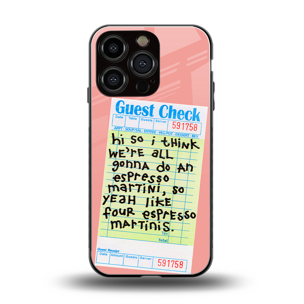 four espresso martinis back phone cover | glass case for iphone 16 pro