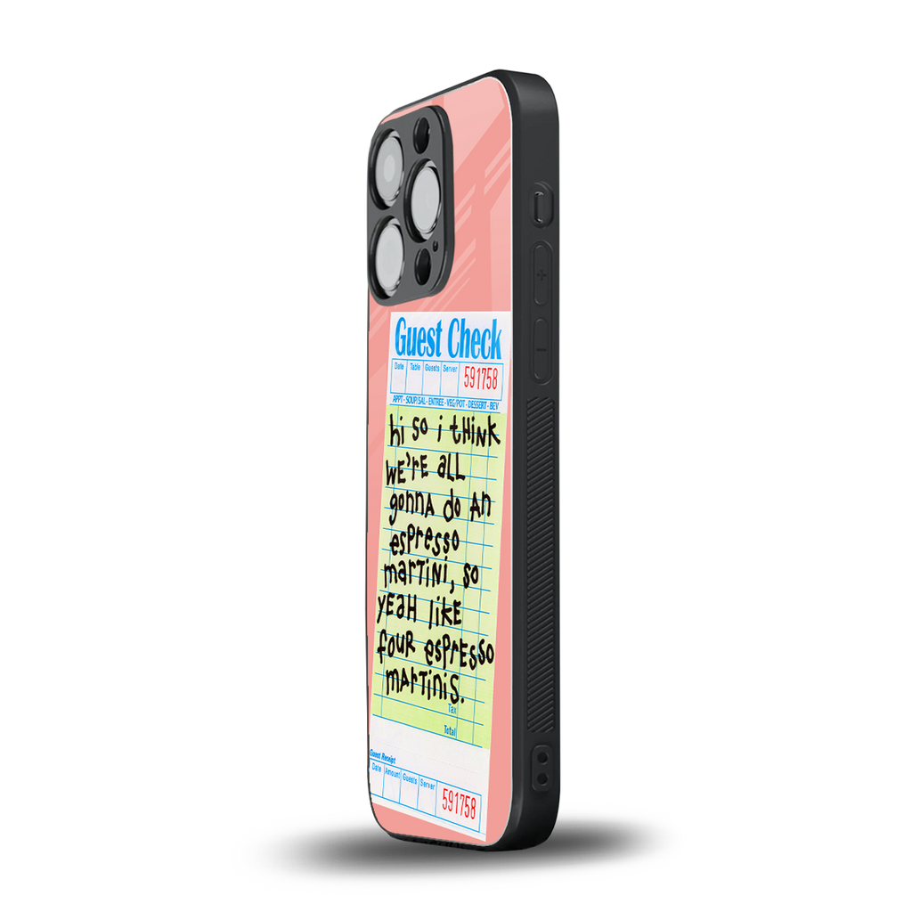 four espresso martinis back phone cover | glass case for iphone 16 pro