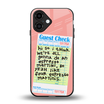 four espresso martinis back phone cover | glass case for iphone 16