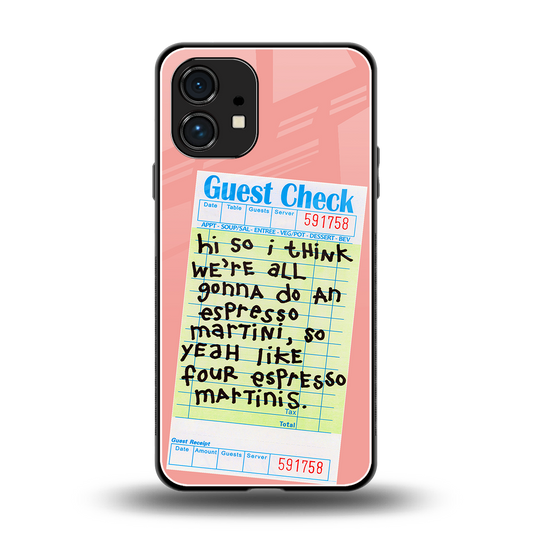 four espresso martinis back phone cover | glass case for nothing phone 1