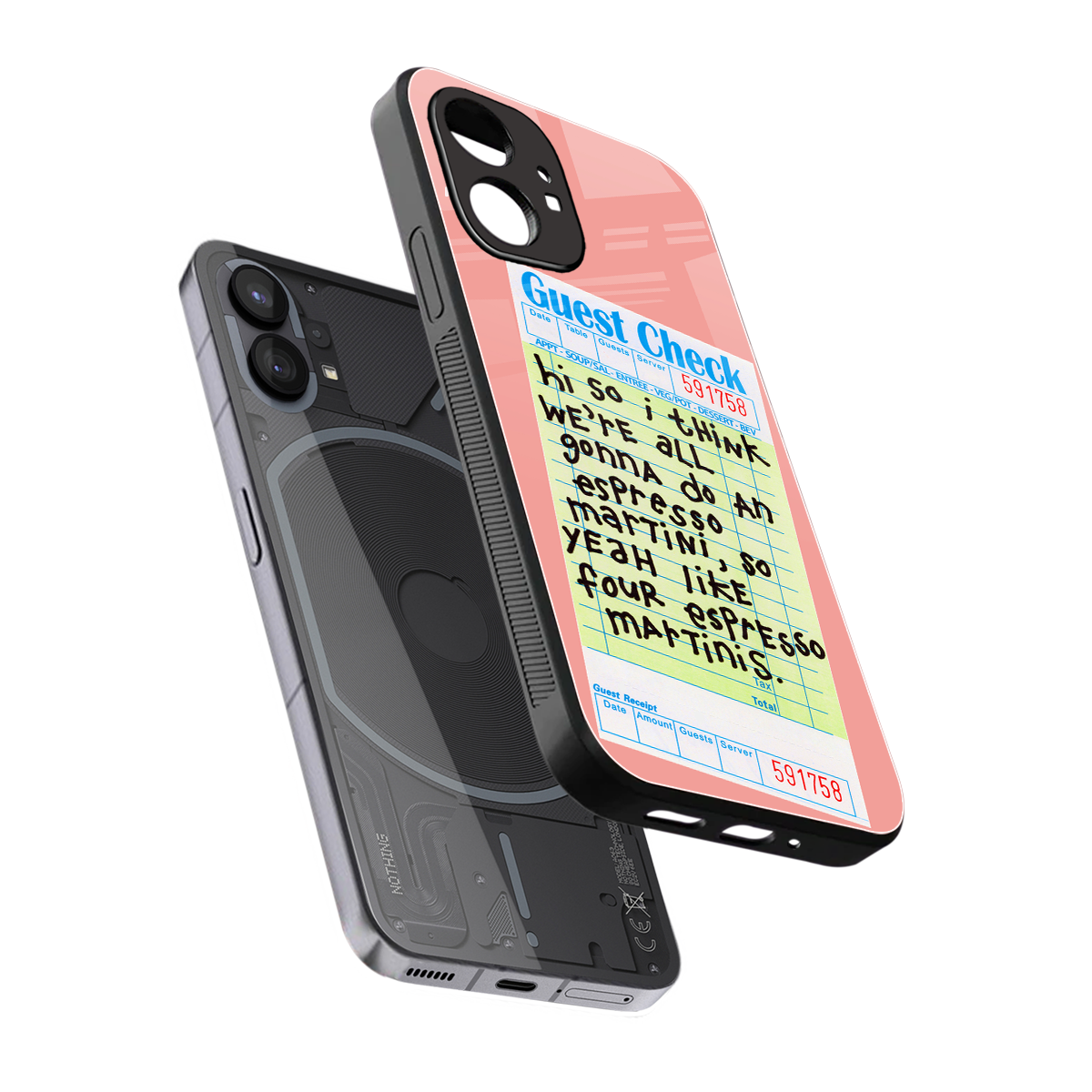 four espresso martinis back phone cover | glass case for nothing phone 1